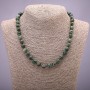 Necklace of natural stone Lepidolite green smooth bead, diameter 8(±)mm, length 45cm+