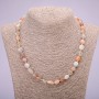 Necklace of natural selenite, tumbled, 7×9 mm ±, length 48 cm