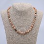 Natural Stone Necklace Selenite Smooth Bead, 8mm diameter+