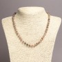 Natural stone Selenite Necklace Smooth Round Beads 6mm dia., 45cm length