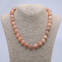 Necklace of natural stone Selenite smooth bead, diameter 12mm+