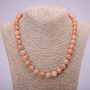 Necklace of natural selenite Smooth ball, diameter 10(±)mm, length 48cm
