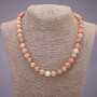 Necklace made of natural selenite smooth beads, diameter 10(±)mm, length 45cm