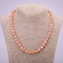 Natural stone necklace Selenite smooth ball, diameter 8(±)mm, length 48cm