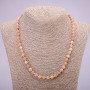 Necklace made from natural selenite, smooth round beads diameter 6mm (±), length 48 cm