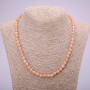 Necklace made of natural stone Selenite smooth bead, diameter 6(±)mm, length 48cm