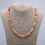 Necklace made of artificial selenite, smooth bead, diameter 8(±)mm, length 45cm
