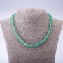Necklace made of toned nephrite bead 8mm faceted ball, 45 cm