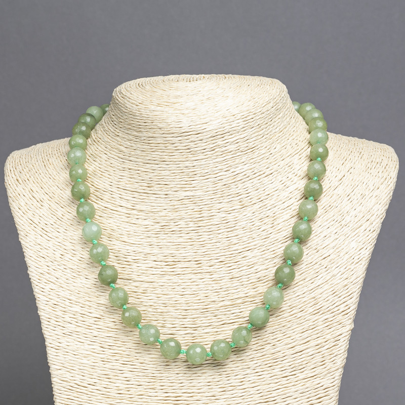 Necklace Neon Jade (irregular) Faceted Bead, 10mm diameter, length 45cm