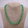 Necklace of natural jade, smooth bead, 10mm diameter, length 45cm +