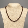 Natural stone garnet necklace, smooth round beads 6mm diameter, 50cm+ length