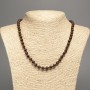 Natural stone garnet necklace, smooth round beads 6mm diameter, 50cm+ length