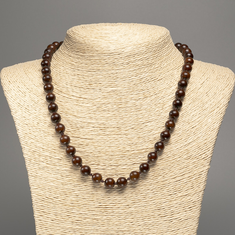 Necklace of natural Garnet, smooth round beads 6mm (±), length 50 cm
