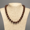 Necklace made of natural garnet, smooth ball 8 mm diameter, length 50cm+