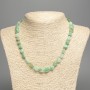 Chrysoprase gemstone necklace cabochon, 9–11 mm diameter, length 50 cm+