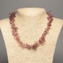 Strawberry Quartz Bead Necklace, natural stone, chip "needle" shape, 15x4mm, length 48cm +