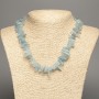 Necklace made of natural aquamarine chips, 'needle' shape, 16x6mm, length 48cm +