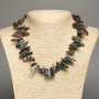 Necklace of Natural Stone - Green Jasper Chip "Needle", diameter 18x6mm, length 48cm +