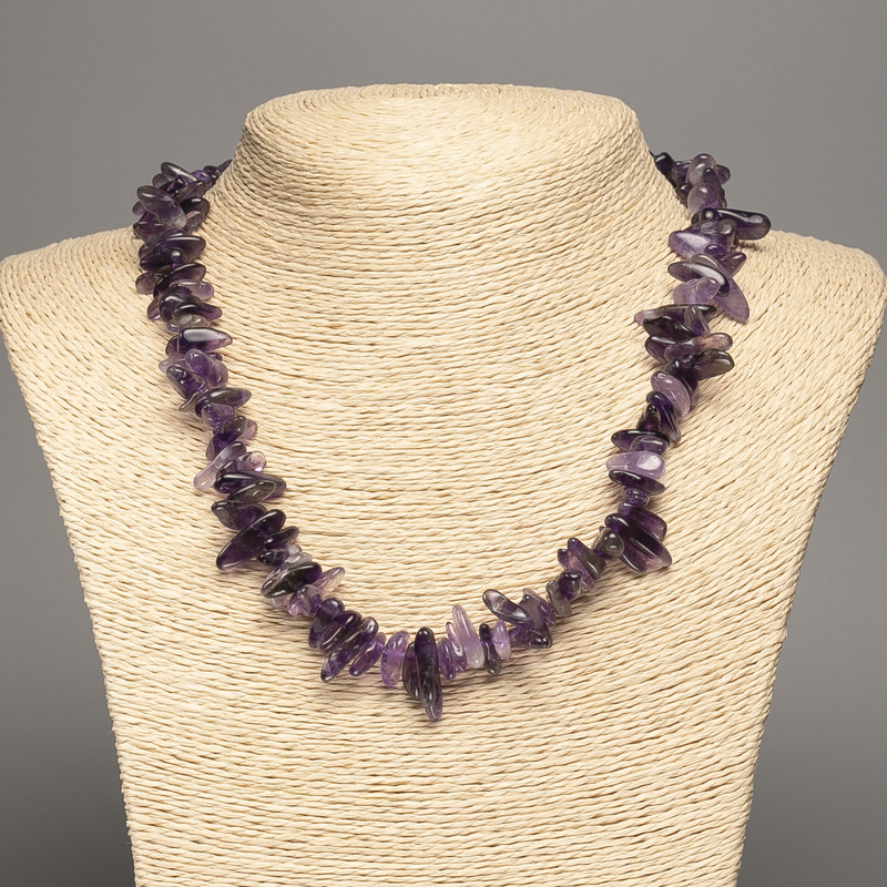 Amethyst Chip Necklace on a Needle, 16x6mm, 48cm Length