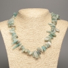 Necklace of natural Amazonite chips “needle”, diameter 15x7mm, length 48cm +