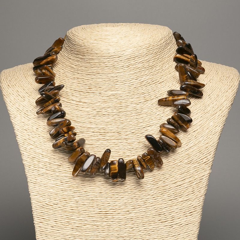 Tiger’s Eye Nugget Necklace, 18x6mm, 48cm length