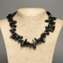 Necklace of natural stone Agate Black chip "needle", diameter 10-20×3-7mm, length 48cm +