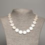 Necklace of natural baroque pearls with petrol tint, diameter 15x15x4mm, length 45cm +