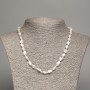 Necklace of natural baroque pearls with petrol-blue hue, 11×7 mm, 45 cm long