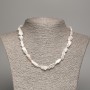 Necklace of natural baroque pearls with petrol tone, diameter 18x7mm, length 45cm +