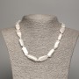 Baroque Pearl Necklace with Natural Baroque Pearls in a Petrol Hue, diameter 24×9×4, 5mm, length 45cm +