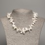 Baroque Pearl Necklace with Petrol Toned Butterfly Pendant, 11x9mm, 48cm