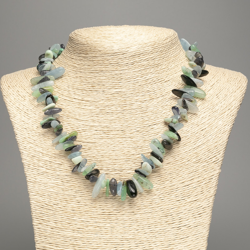 Necklace with natural stones Assorted fragments “needle”, diameter 11x5-10x3mm, length 50cm +