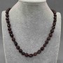 Garnet Bead Necklace, faceted, diameter 9-12×8-8 mm, 5 mm±, length 50 cm ± with clasp