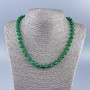 Chrysoprase Necklace with natural gemstone, diamond rhombus, 8x8mm dia, with 2.5mm seed beads, length 48cm +
