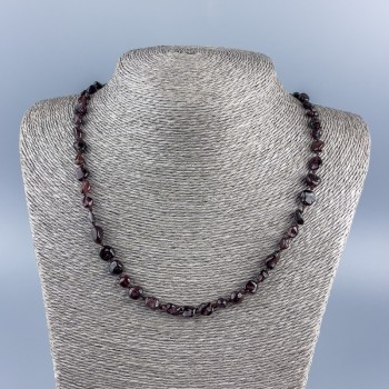 Garnet bead necklace, faceted gemstone, diameter 8×7mm±, length 48cm ±