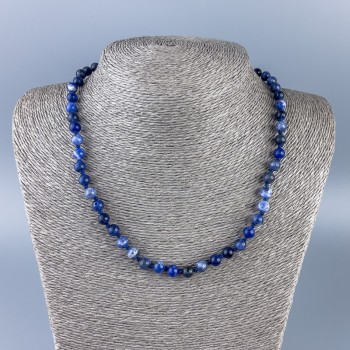 Sodalite Bead Necklace with Smooth Round Beads, 6.5mm diameter, Length 48cm