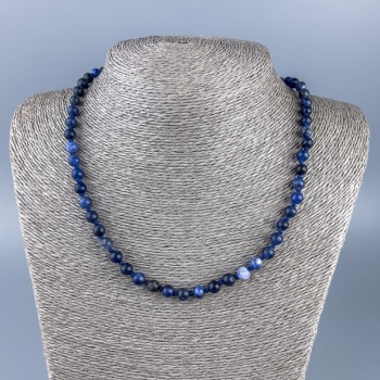 Necklace of natural sodalite with smooth beads 6mm diameter ±, length 48cm ±