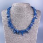 Necklace of natural stone Chi-anite nugget "needle", diameter 28x2-10x2mm+- with seed beads, diameter 3mm, length 50cm +