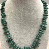 Malachite Chip Necklace "Needle", 12-16×3-5mm chips, 50 cm long ± with clasp