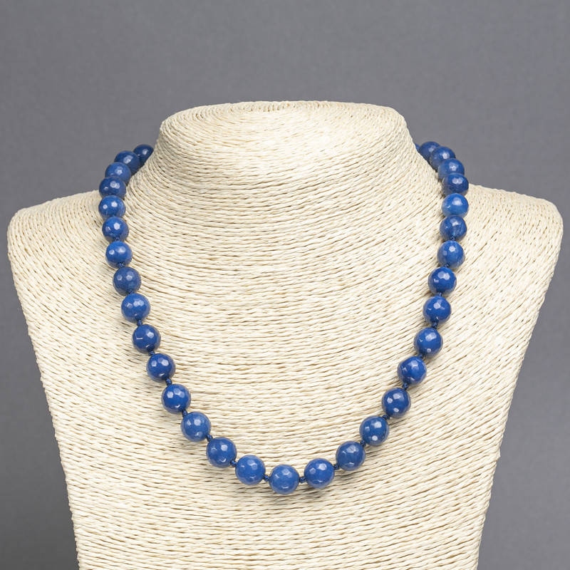 Apatite Bead Necklace (single) Faceted Ball, Ø10mm, length about 45cm