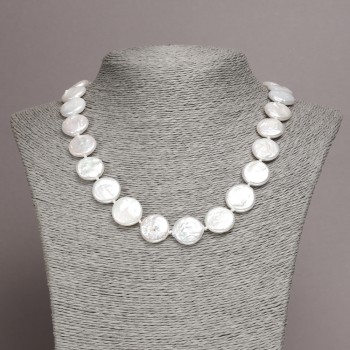 Necklace made from natural baroque pearls, diameter 16x5(±)mm, length 45cm+