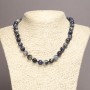 Necklace of natural sodalite, smooth round beads 10mm ±, length 45cm ±