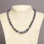 Necklace made from natural Sodalite smooth beads, diameter 8mm±, length 45cm±