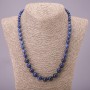 Sodalite Necklace with Smooth Spheres (Size Increase) 6-10mm Dia, 52cm Length