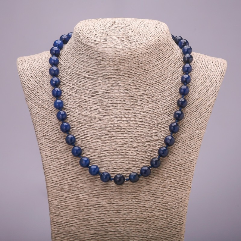 Necklace Apatite (bead) faceted ball, diameter 10(±)mm, length 50cm