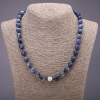 Sodalite Gem Bead Necklace, Faceted Balls, 10mm diameter (+/-), 48cm length