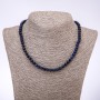 Lapis lazuli bead necklace smooth rondelle, diameter 7×4mm, length 45cm