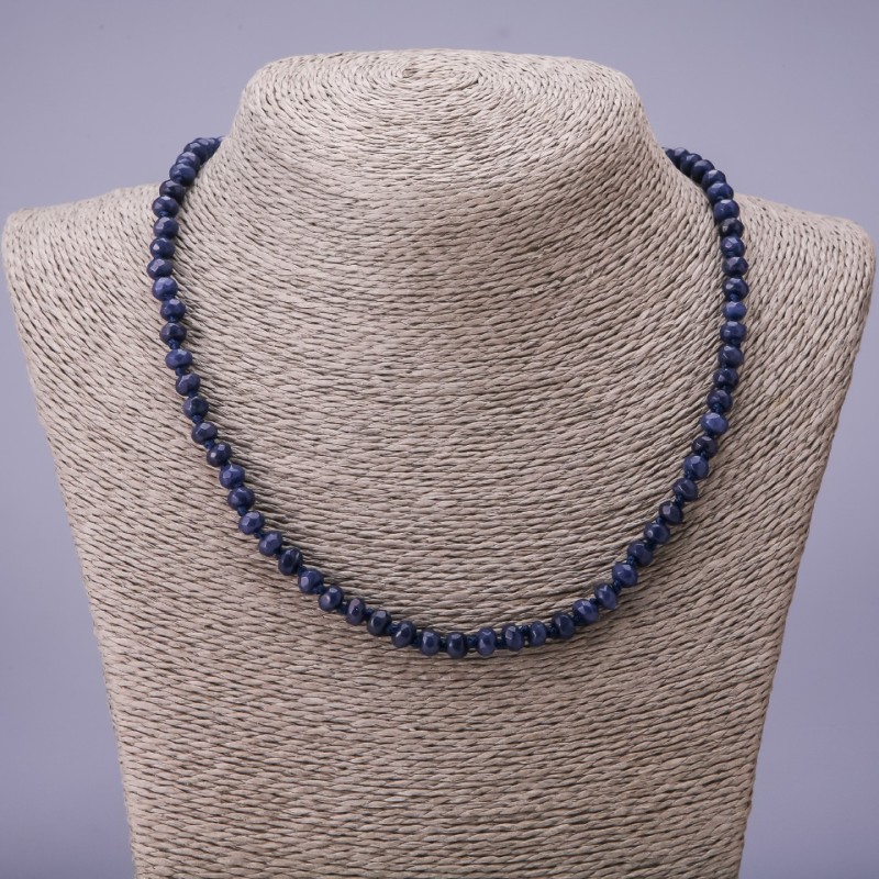 Lapis Lazuli Necklace (faceted) rondelle beads, 6x4 mm, 50 cm