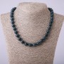 Natural stone bead necklace, graduated apatite sphere 10mm, 45cm length