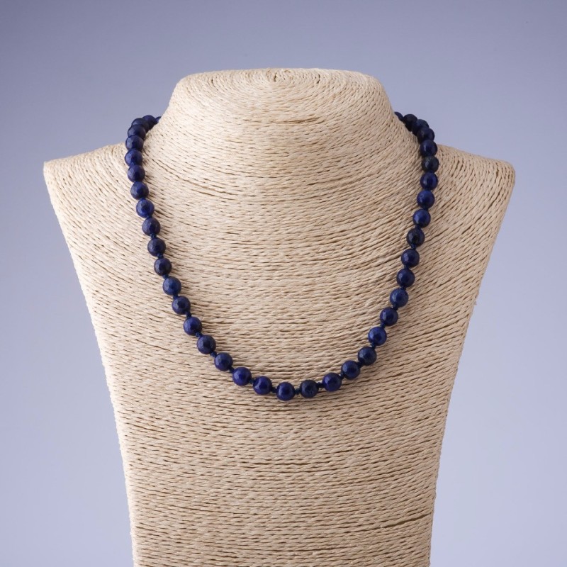 Lapis Lazuli Necklace Bead, faceted round 8mm, length 48cm